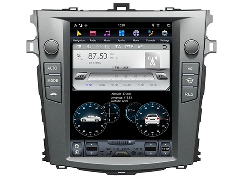 Китай хороший Tesla Android 8,1 навигация для TOYOYA COROLLA 2006+ AT Bluetooth радио gps Мультимедиа PX6 процессор вертикальный экран