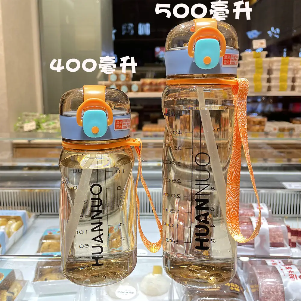 

Simple large capacity plastic water cup cute girl with straw sports kettle student adult portable cup girl