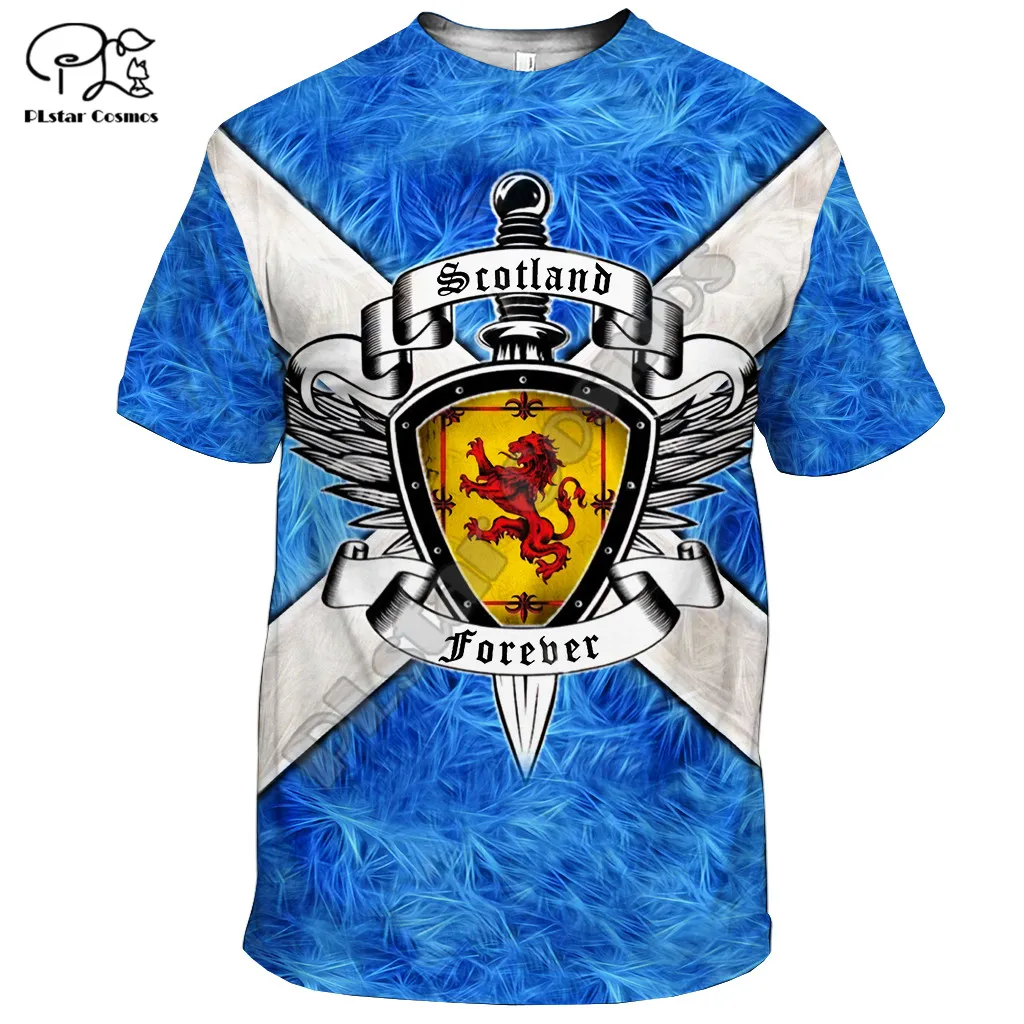 

PLstar Cosmos Scotland Flag National Emblem 3D Printed 2021 New Fashion T-shirt Harajuku Streetwear Men/Women Short Sleeve S36