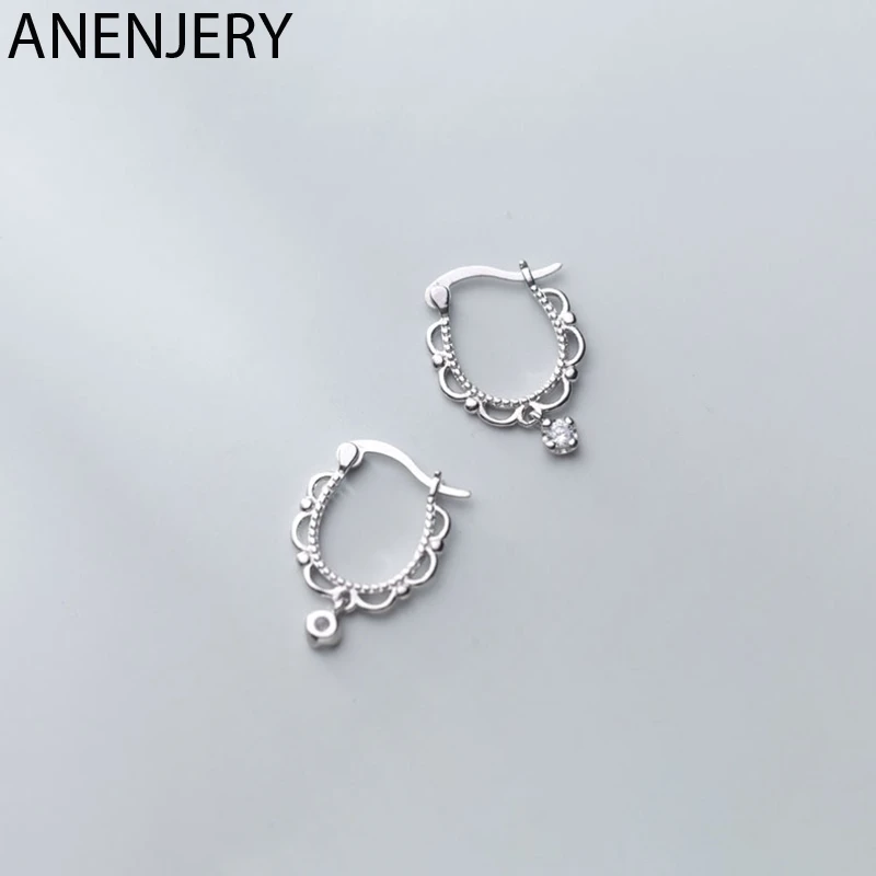 ANENJERY 925 пробы серебряные серьги 6 шт. наборы жемчужная мозаика циркон самолет