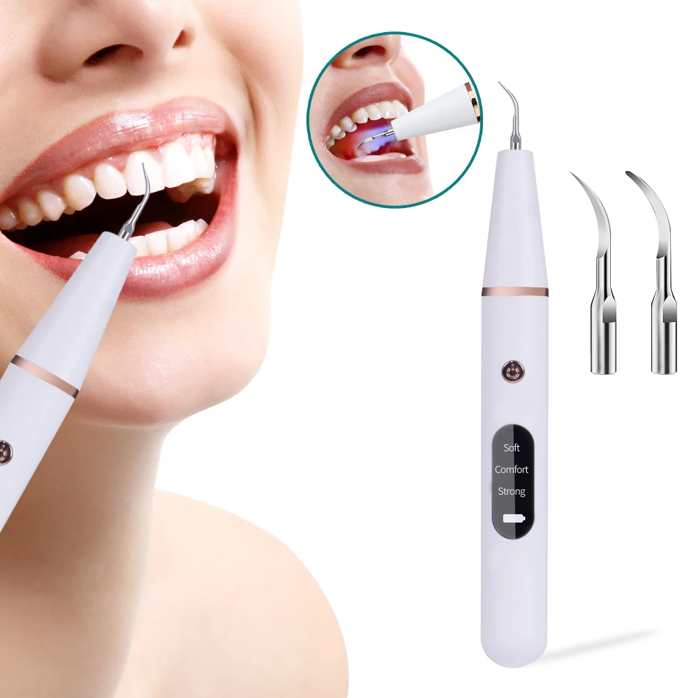 

Electric Sonic Dental Calculus Scaler Oral Teeth Tartar Remover Plaque Stains Cleaner Removal Teeth Whitening Portable with LED