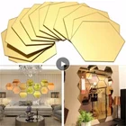 12 шт.компл., шестигранная зеркальная настенная наклейка, Зеркальная Наклейка для ресторана, коридора, пола, индивидуальная декоративная Зеркальная Наклейка, наклейка сделай сам для гостиной