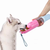 dog water bottle food cup lanyard one button switch segmented design wide mouth sink provided filter lock function with ear