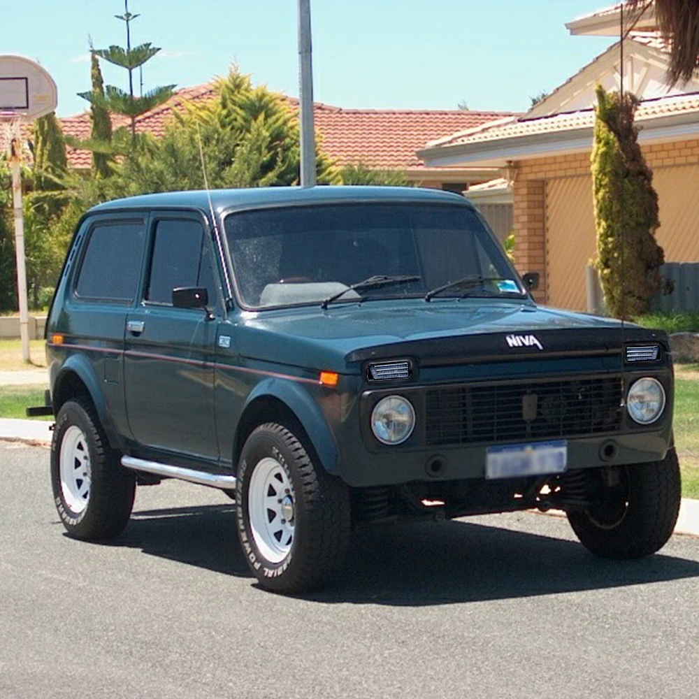 

For Lada Niva 4X4 1995 LED Side Marker Light LED DRL lights Amber Turn Signal Tail light +7inch Led Headlight