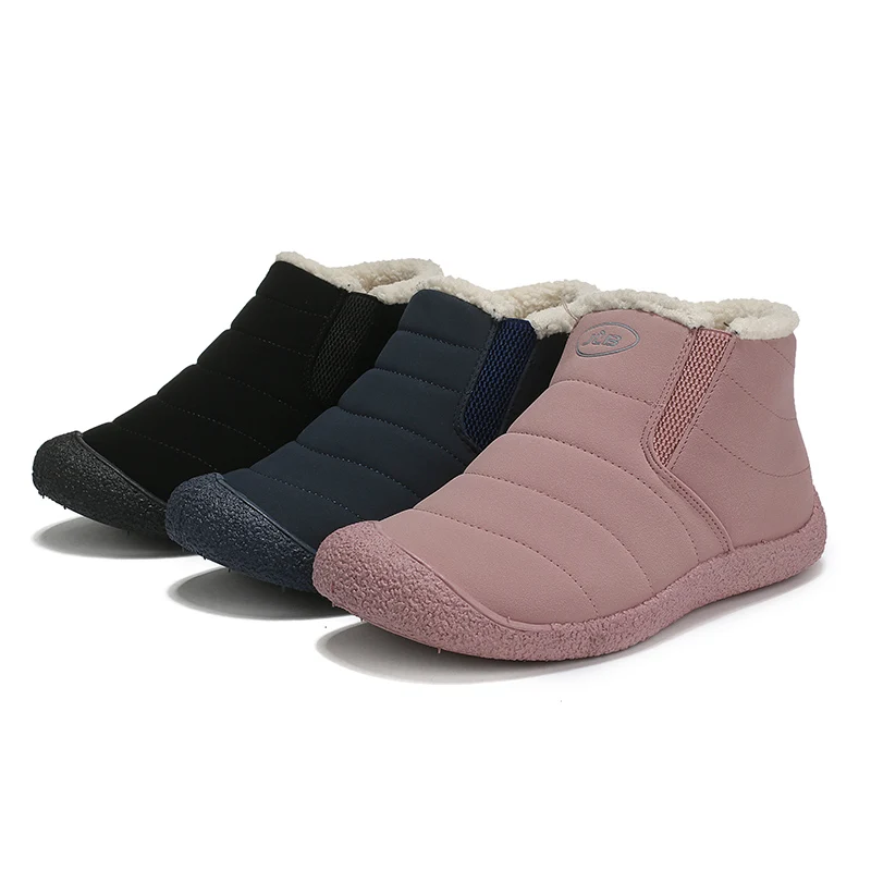

Waterproof Snow Boots Women Fur Lined Outdoor Winter Shoes Lightweight Slip On Ankle Booties Ladies Cold Weather Shoes Size36-46