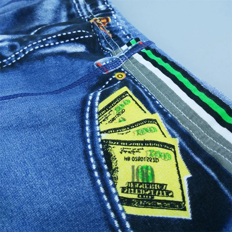 Hot Sale Men Funny Boxer Underwear Elastic Waist Fake Denim Jeans Casual Boxers Fashion Male Pockets Underpants | Мужская одежда