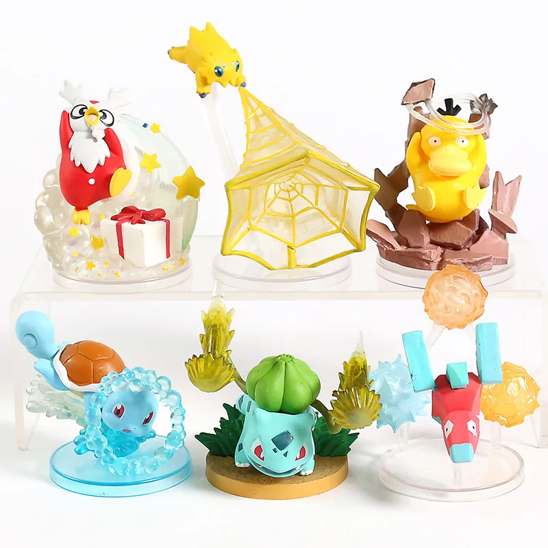 

Anime Cartoon Monsters Vol.1~5 Glaceon Leafeon Sylveon Mimikyu Charmander Litten Rowlet Squirtle Growlithe Figures Toys 6pcs/set