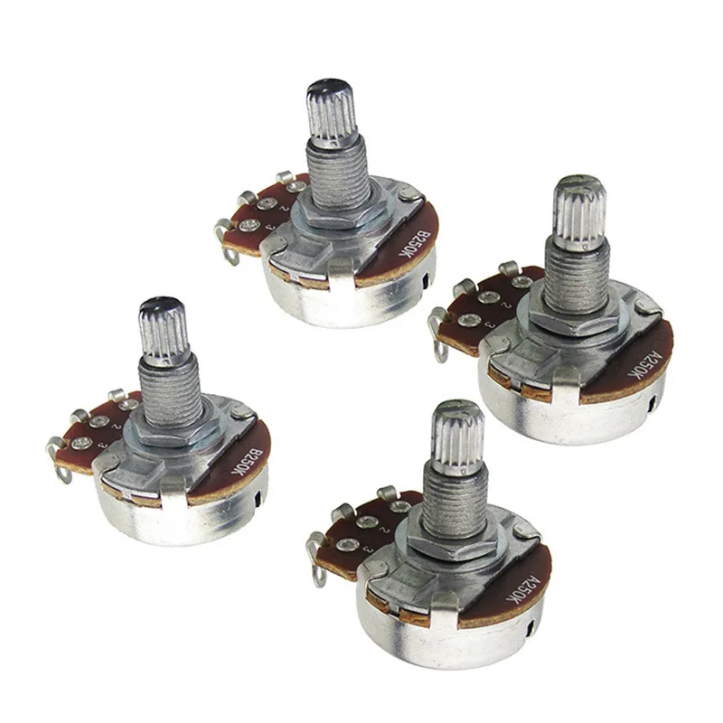 

A250K/B250K/A500K/B500K Audio Pots Switch Guitar Potentiometers Split Shaft 18mm Volume Tone Controls Potentiometer for Bass