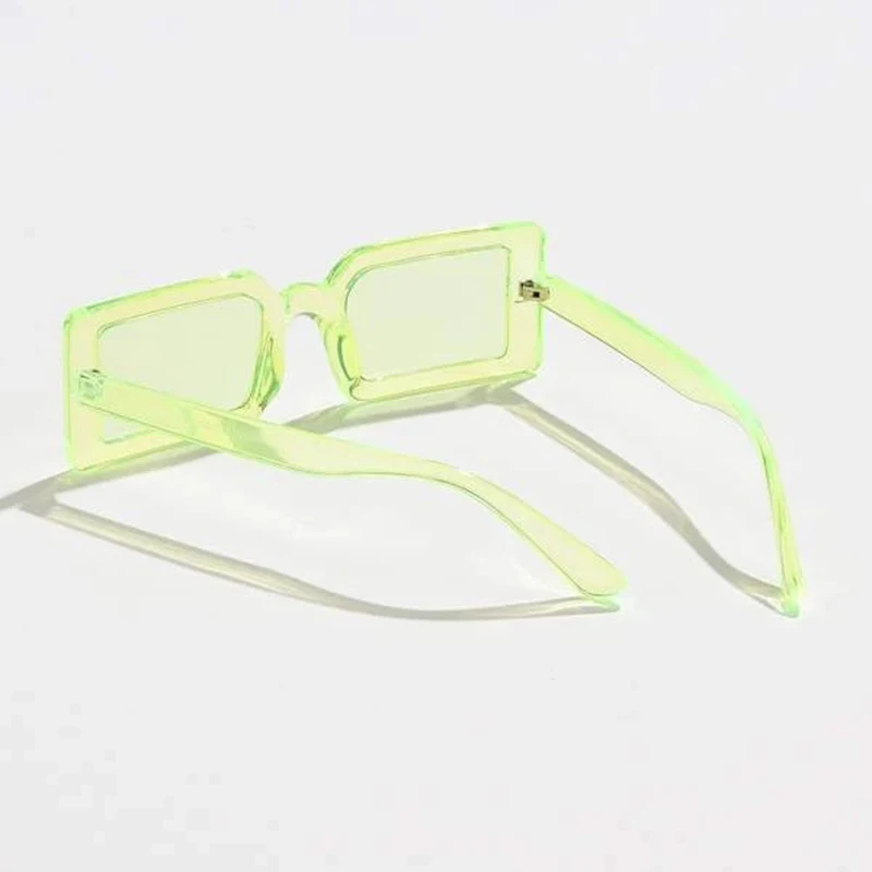 

Fluorescent Green Rectangle Decorative Sunglasses PC Frame Rectangle Sun Glasses For Women Girls Korean Style Eyewear UV400