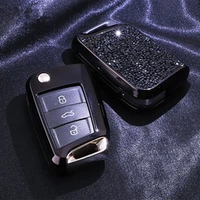 car key case cover protection accessories crystal for vw polo golf 7 tiguan for skoda octavia karoq for seat ateca leon