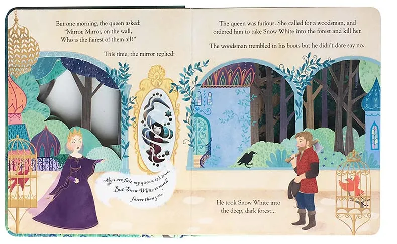 Usborne Peep Inside A сказочная белоснежная принцесса белые английские книжки с откидным