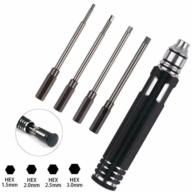 

New 4 in 1 Screwdriver 1.5/2/2.5/3mm Hexagon Head Hex Screw Driver Tools Set RC Tool