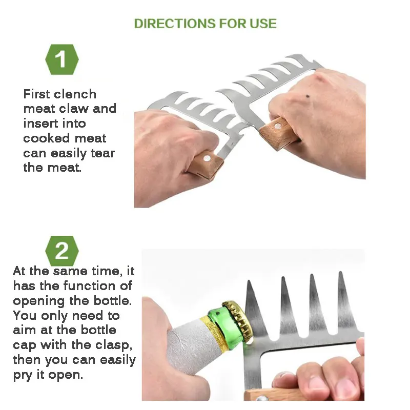 2 шт./компл. новые щипцы вилки для барбекю с медвежьими когтями зажим мяса и