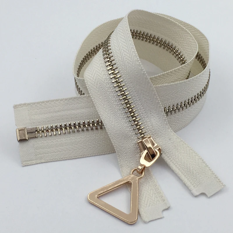 5# Open-End Металлические молнии DIY экологически чистая молния для шитья пуховая сумка куртка молния декоративная ткань аксессуары - Цвет: 80cmwhite