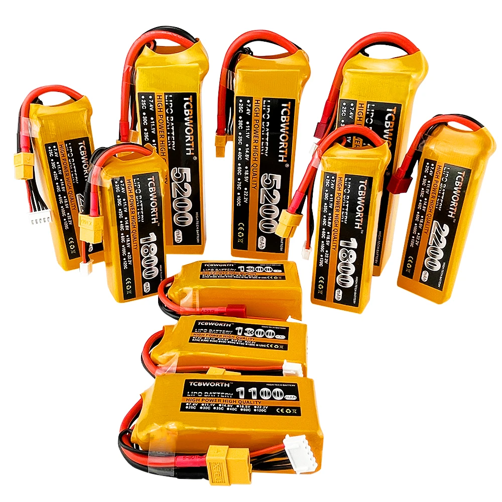 Bater&iacute;a LiPo de 14,8 V para Dron teledirigido, 4S de 1500, 1800, 2600, 3300, 3500, 4000, 5000, 5200 mAh, para avi&oacute;n cuadric&oacute;ptero-2
