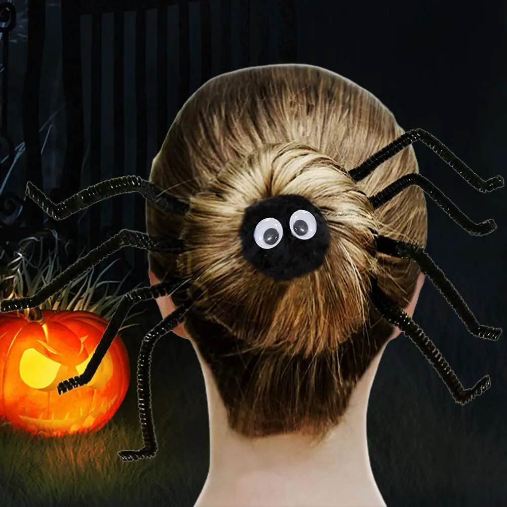 1 шт. креативная резинка для волос в форме паука легко сгибается стиле Хэллоуина