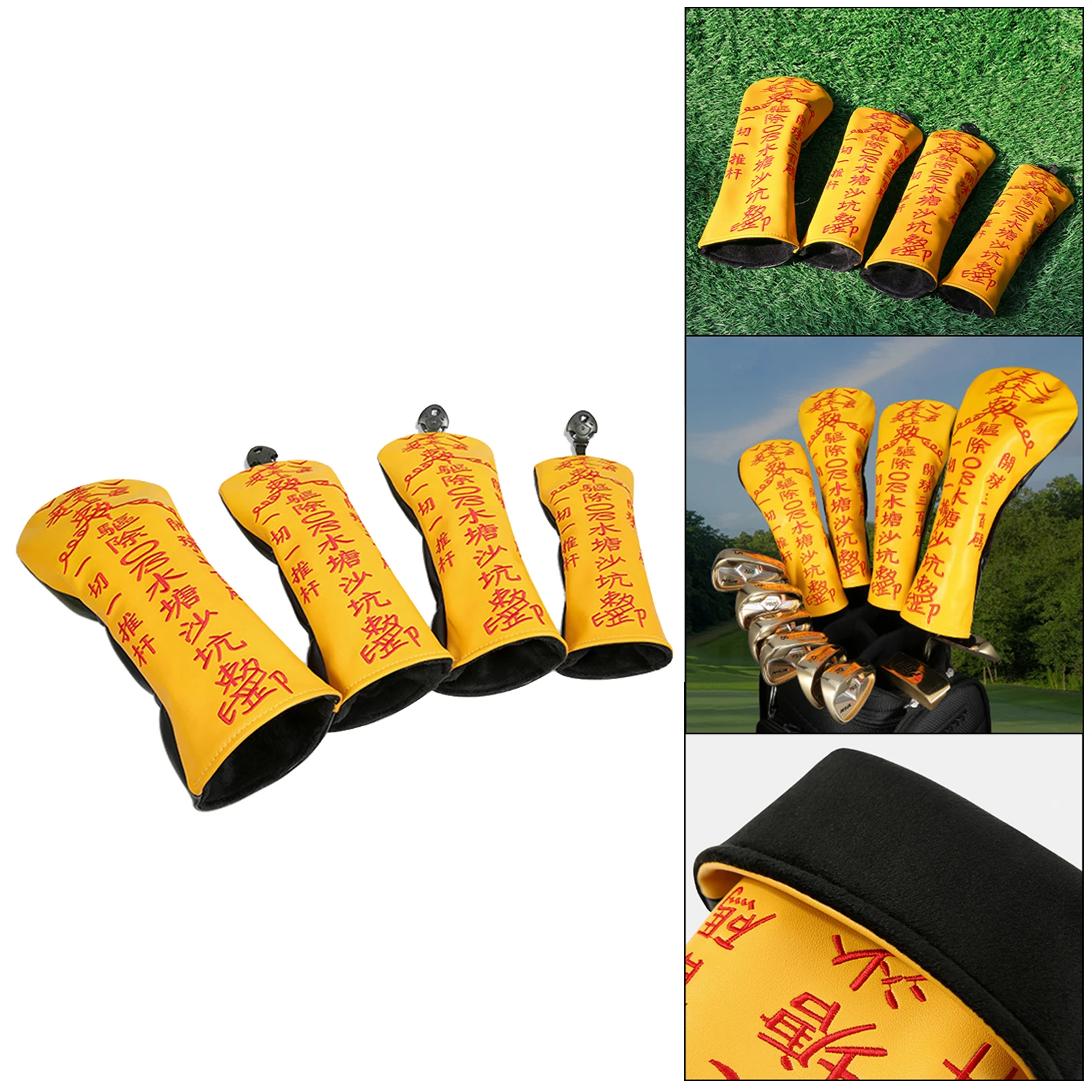 

4Pcs Driver Wood Headcover Club Head Protector Guard for Drivers Fairway