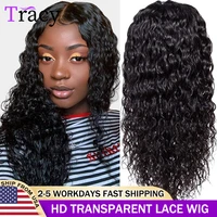 brazilian 4x4 lace closure wig for black women remy water wave lace frontal wig 13x4 hd transparent lace front human hair wigs