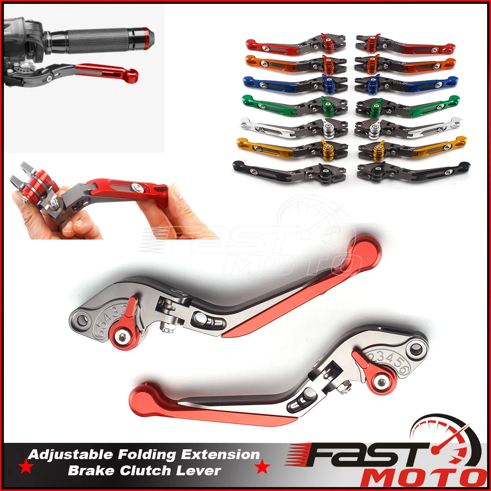 

Universal Motorbike 7 Colors Adjustable Folding Extend Brake Clutch Lever For Honda Suzuki Ducati Buell Aprilia Kawasaki Yamaha