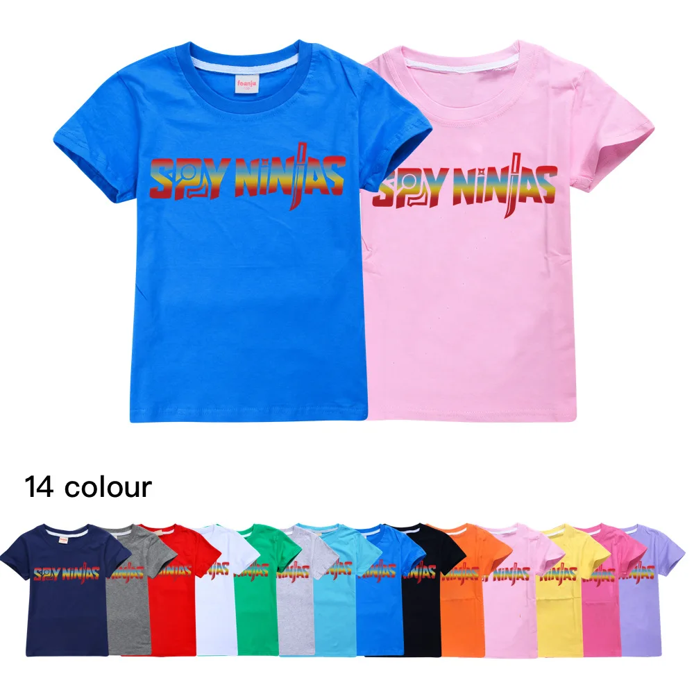 

Spy Ninjas Cotton Birthday Tshirt Boys Graphic Tees Boutique Kids Clothing Shirts for Teenage Girls Toddler Children Tops 2 16 T