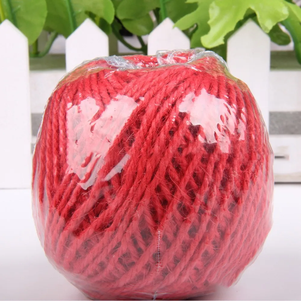 2 рулона/набор цветные джутовые шпагаты пеньковый шарик цвет джутовая веревка 50 м