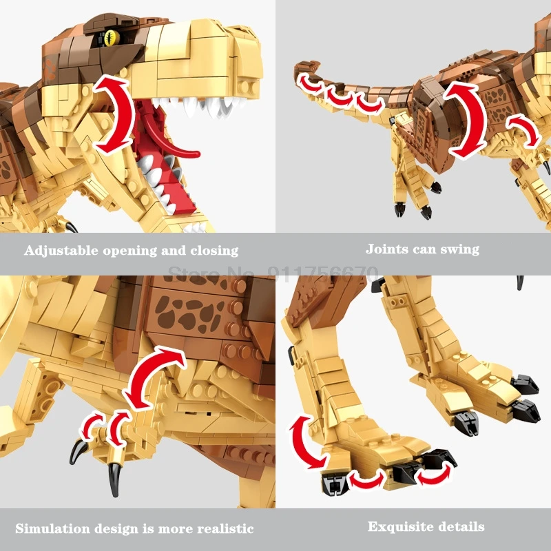 

Jurassic Dinosaur Park Indominus Rex Model Building Block Creator DIY Kit Tyrannosaurus Rex Figures Bricks Kids Toy For Children