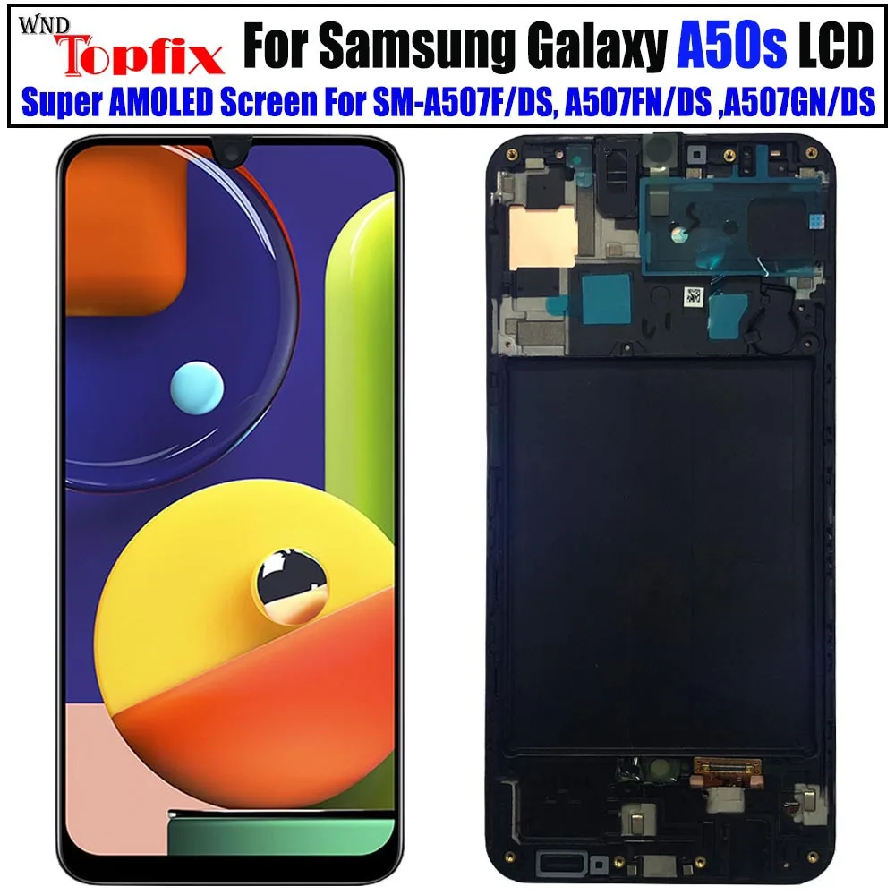 

ЖК-дисплей с сенсорным экраном и дигитайзером в сборе для Samsung Galaxy A50S, A507, сменный ЖК-дисплей для Samsung A50s
