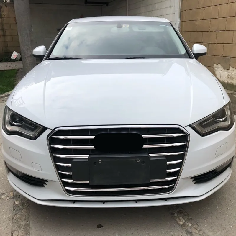 Решетка переднего бампера из нержавеющей стали полосы для отделки наклейки Audi A3