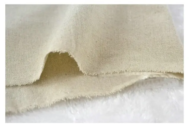 Простой цвет БЕЖЕВЫЙ основной пеньковая хлопковая льняная ткань DIY диван