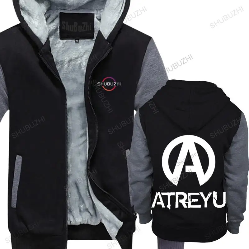 

men's winter hooded jacket black New Atreyu American Metalcore Band Logo fleece hoodie Gift Funny thick hoody drop shipping