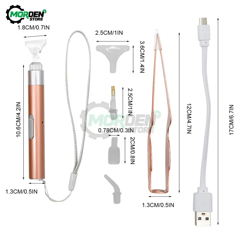 USB Перезаряжаемые Сделай Сам Пинцет точка наконечник ручки очаровательный