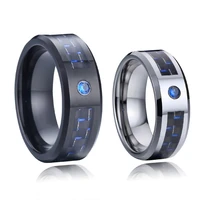 marriage alliances wedding band couple tungsten carbide rings for men and women black blue carbon fiber