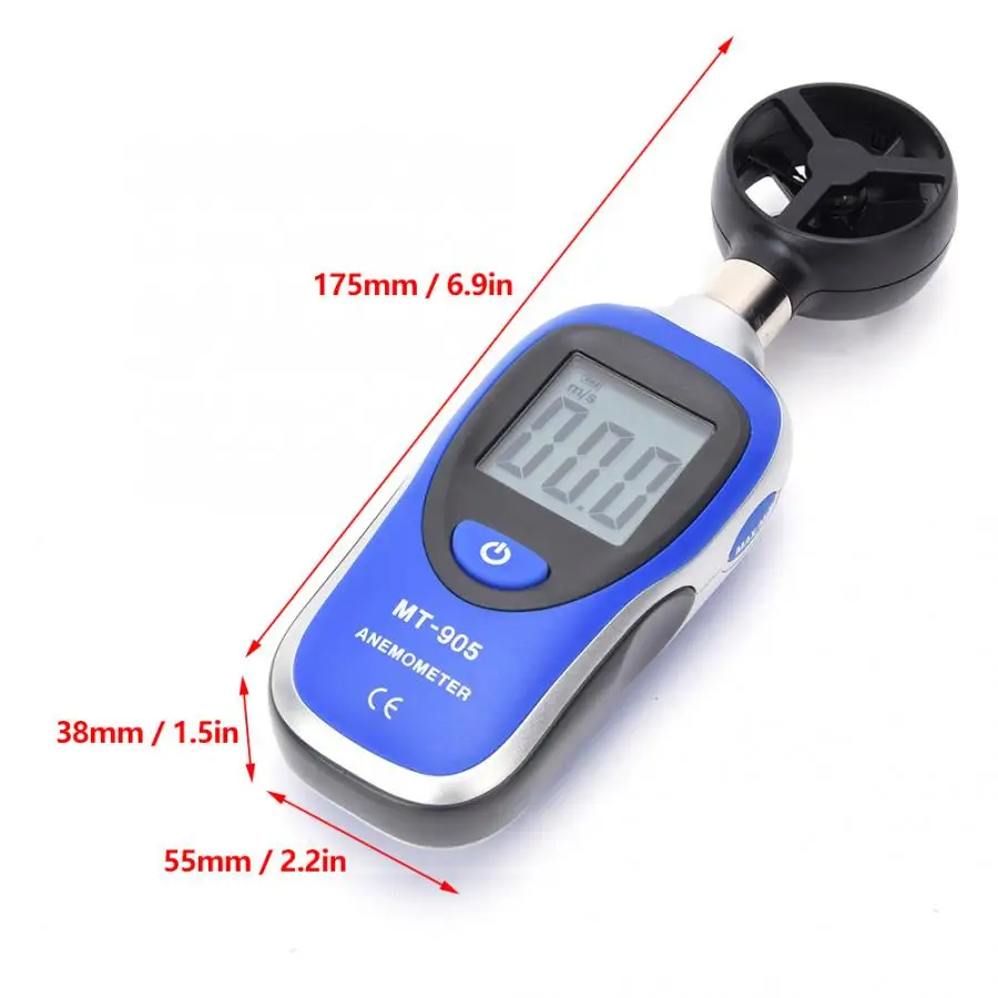 MT-905 Мини Портативный ЖК-дисплей цифровой ручной анемометр измеритель скорости
