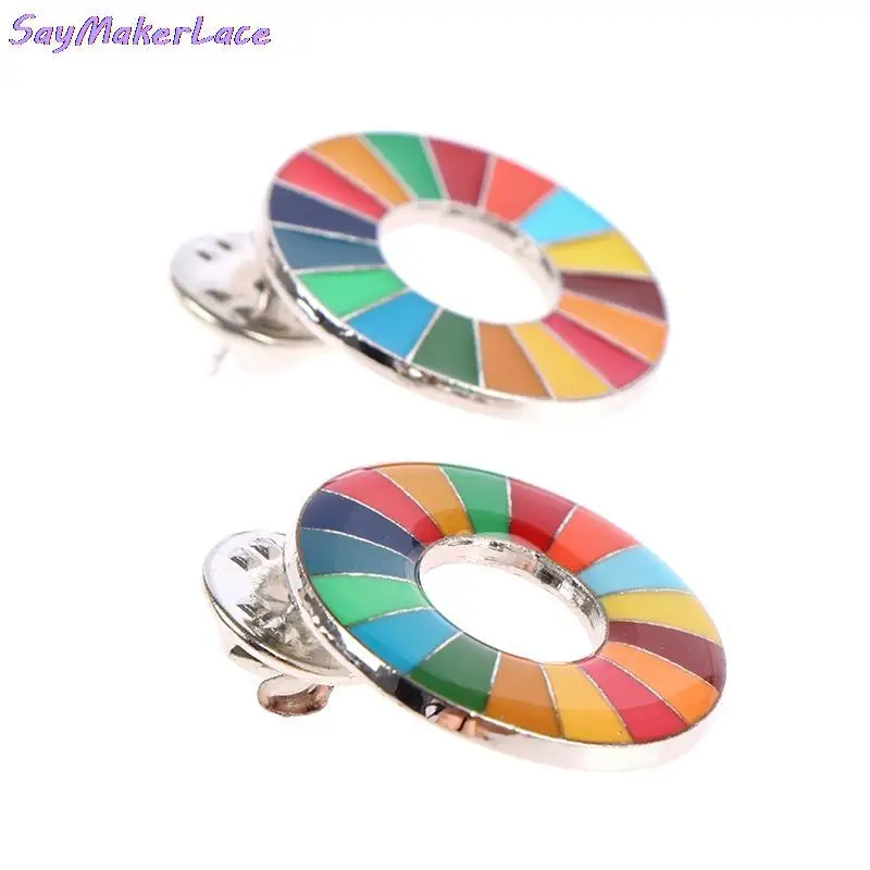 Эмалированная брошь с изображением цели устойчивого развития значок SDGs в стиле