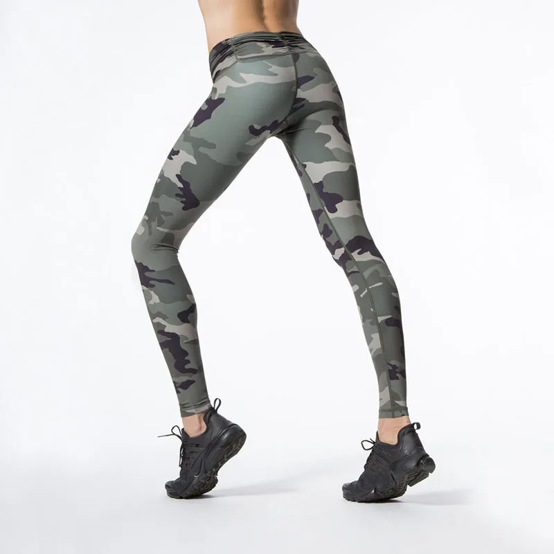 Набор для йоги с высокой талией сексуальные камуфляжные Леггинсы Спортивная