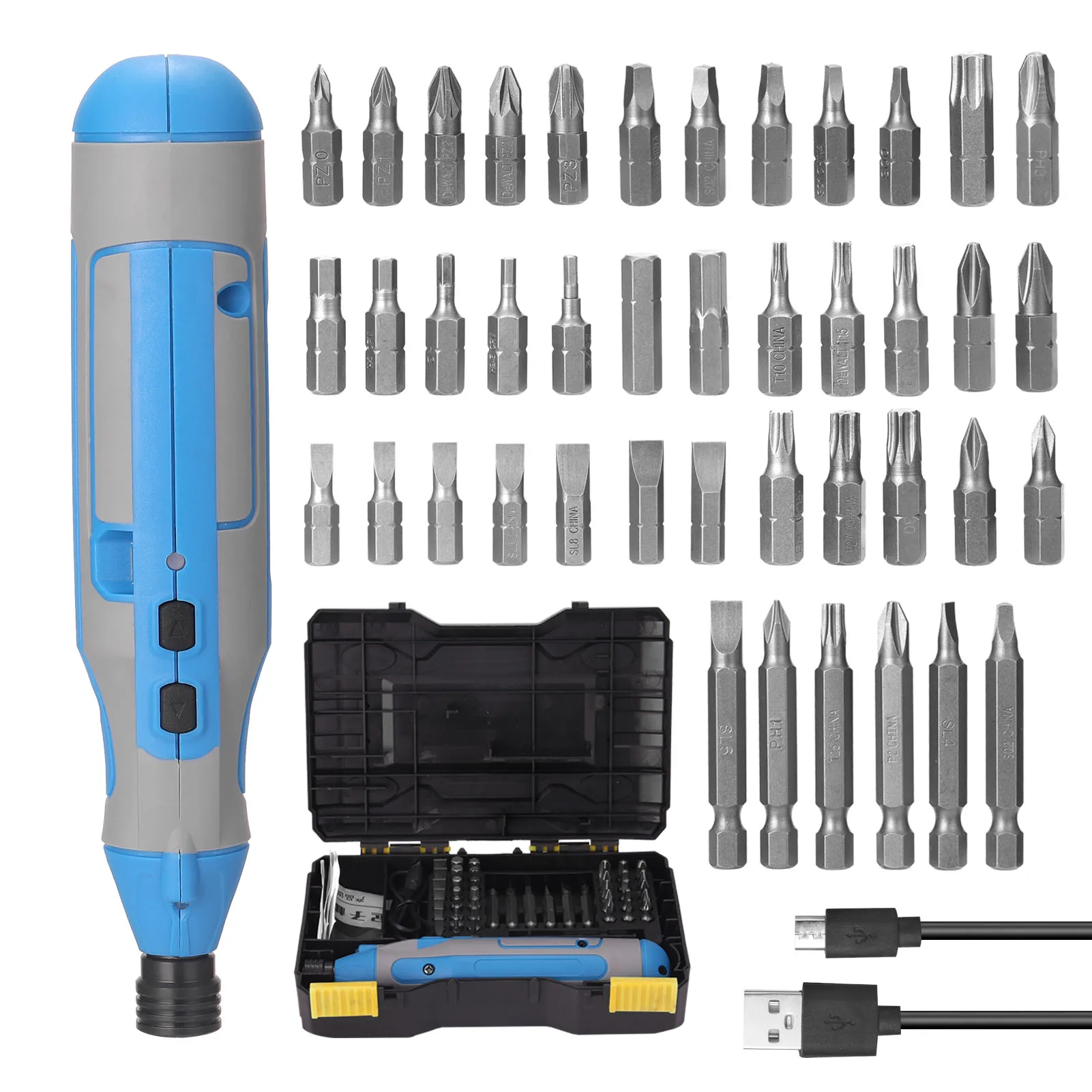 

42pcs бесшнурового 4,0 V USB Перезаряжаемые электрическая отвертка набор сверл Мощность инструмент для ремонта часы электронные устройства