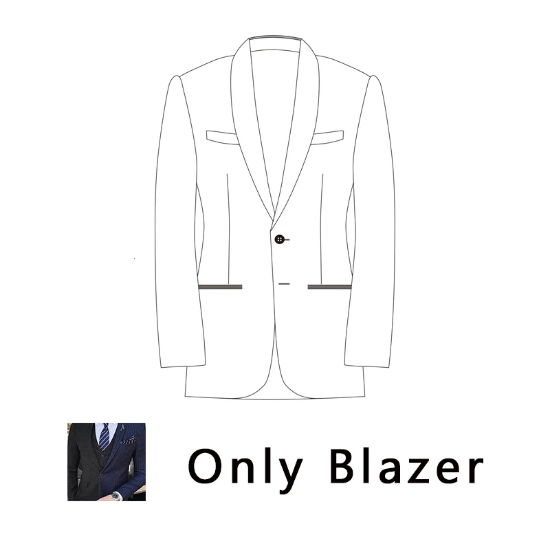Only BlazeBlack blue Мужской Блейзер в полоску, приталенный, вечерние, офисный костюм, на одной пуговице, 3 шт., мужской пиджак Trajes Azul Hombre Smoking Uomo - Цвет: Only BlazeBlack blue