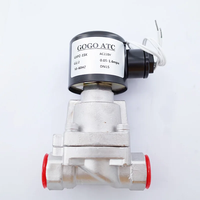 GOGO PTFE 2 way SS304 высокой температуры паровой электромагнитный Соленоидный клапан G1/2