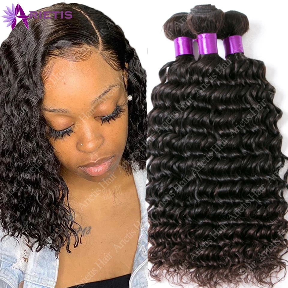 

Волосы Arietis 8-16 дюймов, пряди с глубокими волнами, натуральные черные натуральные волосы