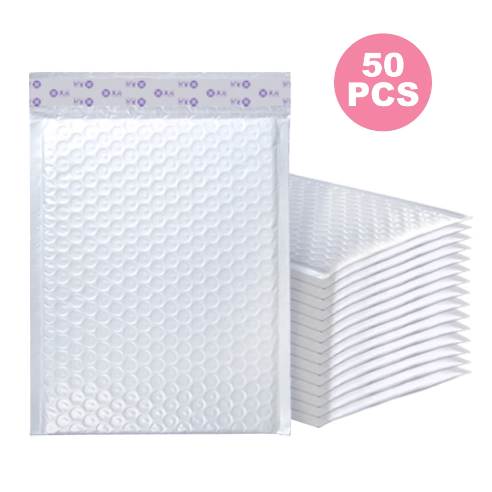 

10/50Pcs White Poly Bubble Mailers Padded Envelopes Bulk Bubble Lined Wrap Polymailer Bags for Express Shipping Packaging Maile