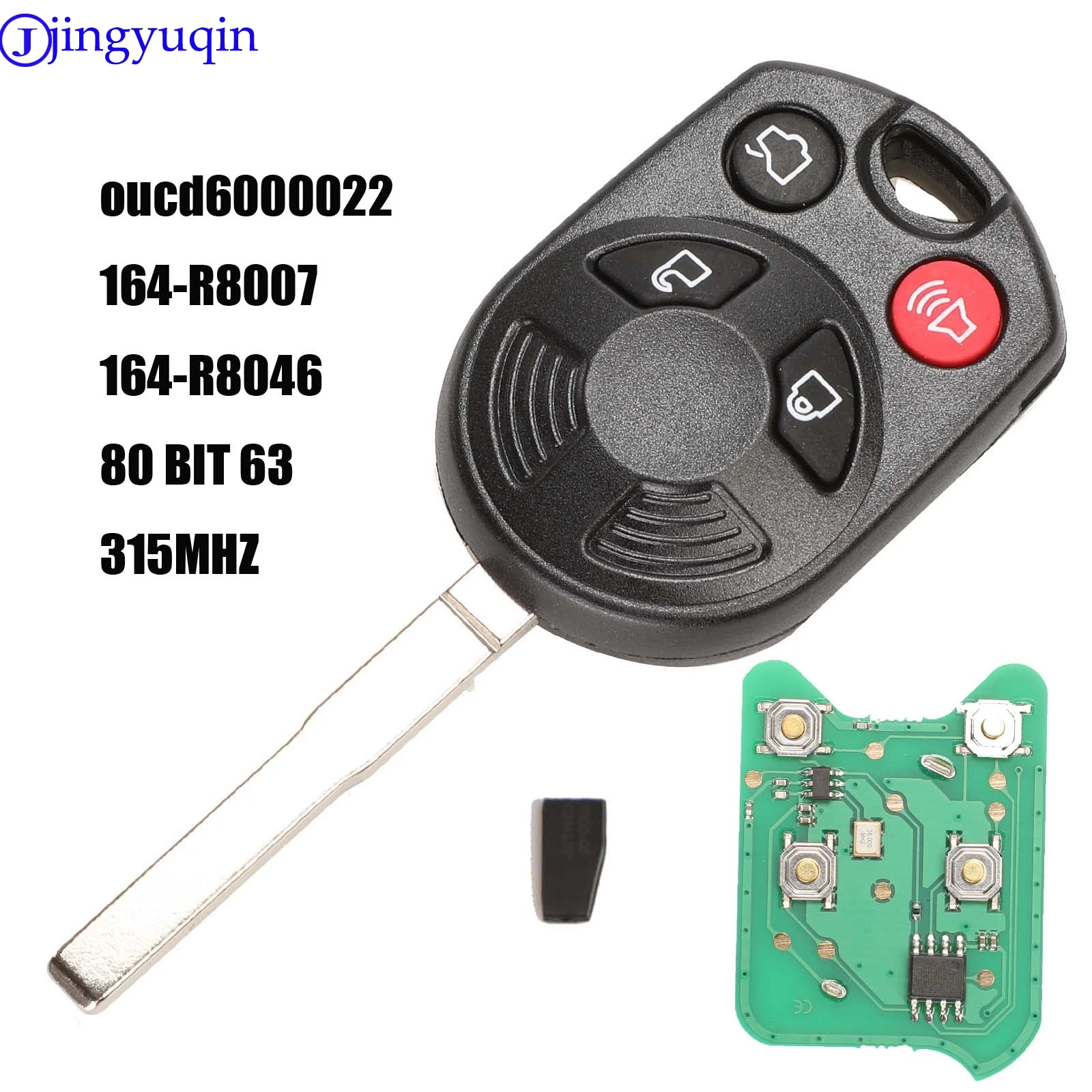 Полная версия 4 кнопки чип ID63 80 бит для Ford Edge Escape Focus Lincoln Mazda Mercury OUCD6000022 315 МГц |