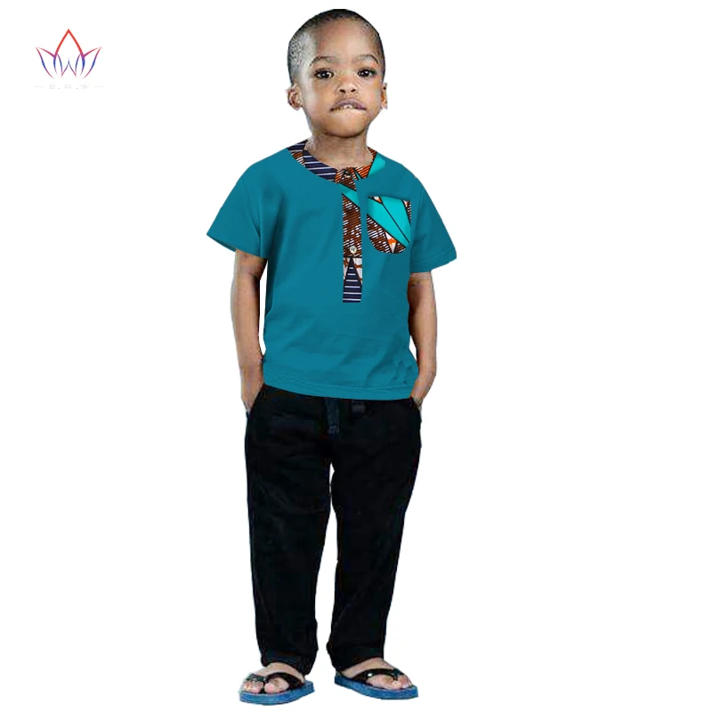2017 Африканский Костюмы дети Дашики традиционные хлопчатобумажная рубашка