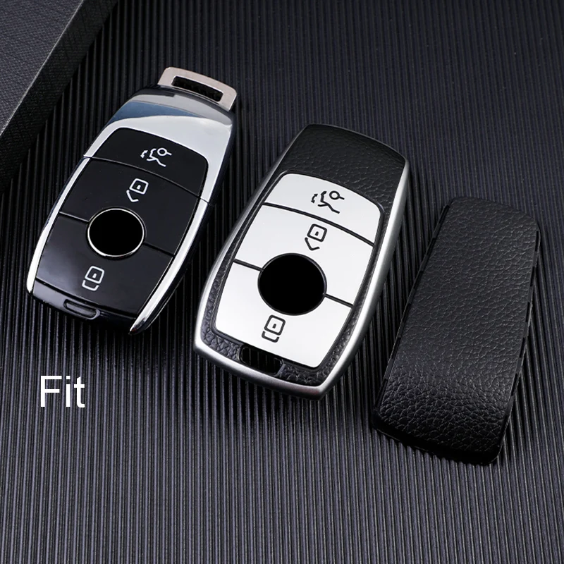 

TPU Leather Car Key Cover Case Skin Protective Shell Holder for Mercedes Benz E Class W213 S Class 3 Buttons Key