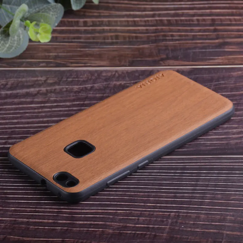 Yellow Чехол с деревянным дизайном для huawei P10 Lite, мягкий ТПУ силикон и дерево, ПУ кожа, кожа, чехлы для huawei P10 Lite - Цвет: Yellow