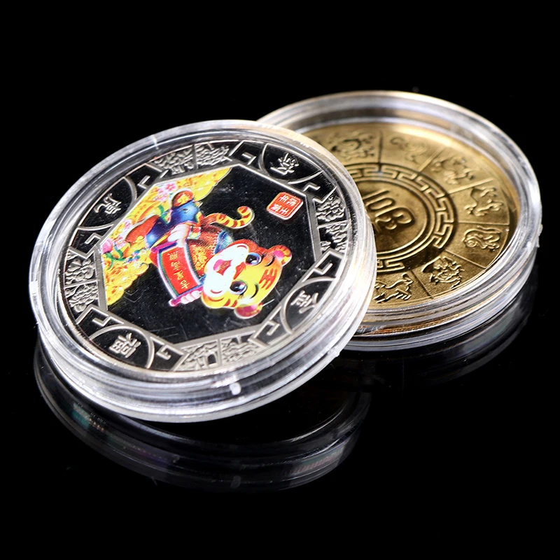 

2022 New Year Tiger Year Original Commemorative Coin Collection Zodiac Tiger Coin Crafts Hot Sale