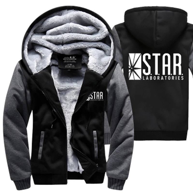 Модная зимняя мужская Толстая Теплая Флисовая Куртка S.T.A.R. Пальто STAR Labs толстовки