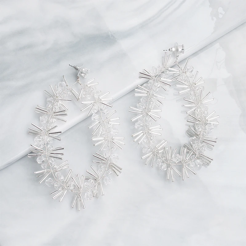 Miallo 2019 новейший роскошный австрийский хрусталь свадьба серьги Длинные Большая