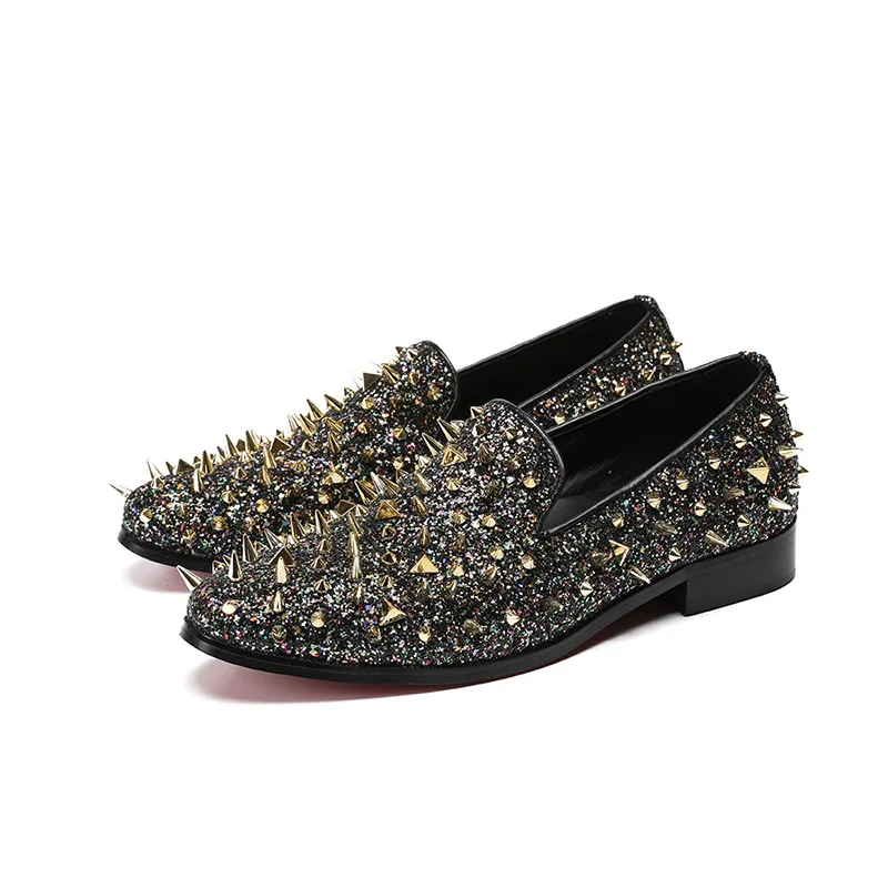 

Trend fashion leather rivet fashion British men's shoes youth trend punk men's shoes casual lazy shoes