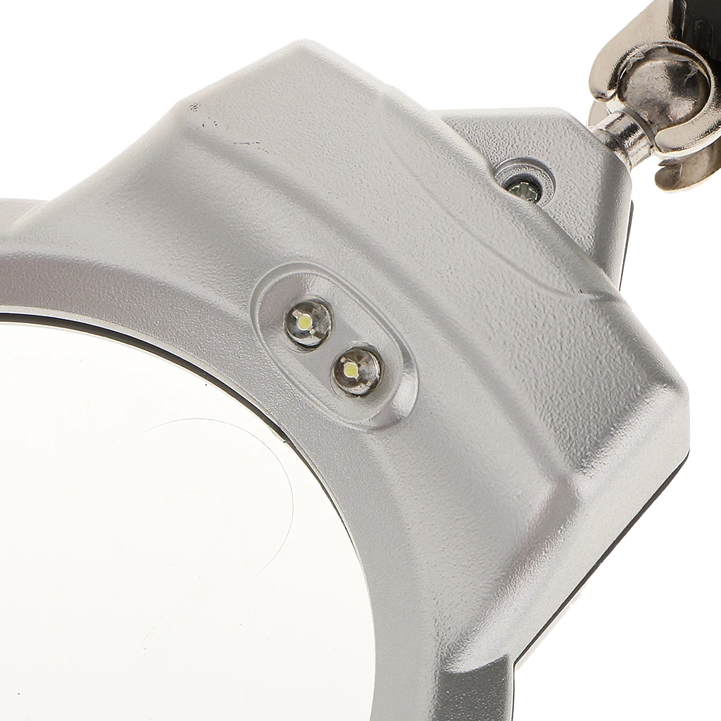 

LED Magnifying Glass with Soldering Iron Stand Adjustable Clip Clamps Silver