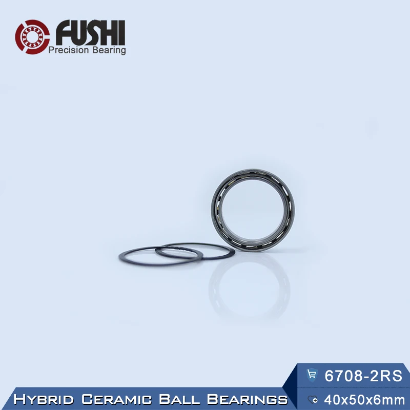 

6708 Hybrid Ceramic Bearing 40*50*6 mm ABEC-1 ( 1 PC) Industry Motor Spindle 6708HC Hybrids Si3N4 Ball Bearings 3NC 6708RS